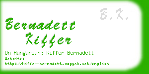 bernadett kiffer business card